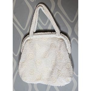 VINTAGE corde bead handbag, pristine condition